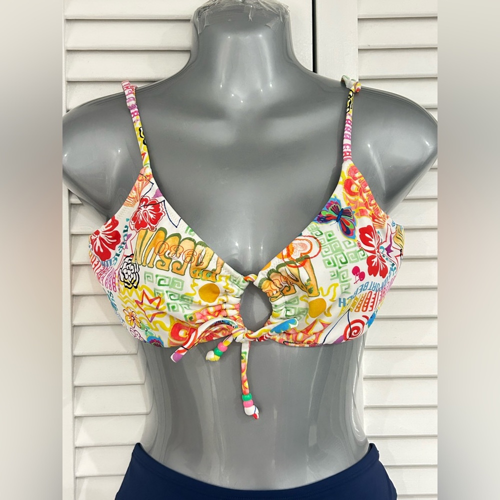 PACSUN Multicolor Bikini Top- size large in like new condition